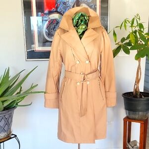Karl Lagerfeld Trench Coat, Tan, Medium, EUC.